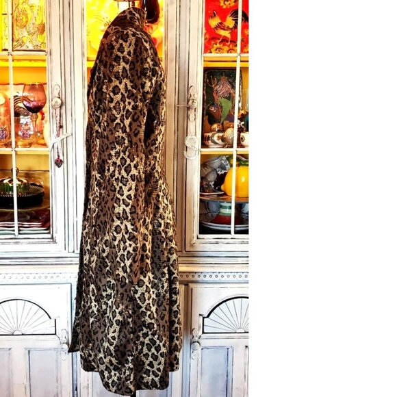 Vintage Betsey Johnson New York Leopard Velvet Snake Overlay Dress Coat Jacket S - Picture 10 of 14